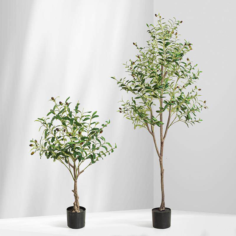 仿真植物橄榄树盆栽家居客厅室内落地大型绿植橱窗商场装饰假树