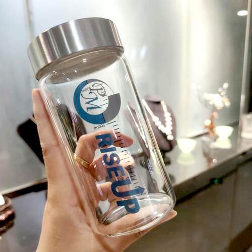 FitLine玻璃杯德国PM营养素果汁杯/高硼硅耐高温带刻度随手杯水杯