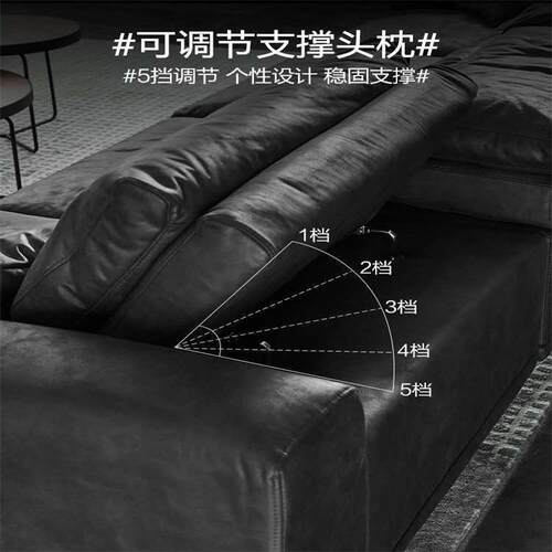 科技布沙发现代简约北欧风羽绒纳米免洗超软黑色轻奢意式极简沙发