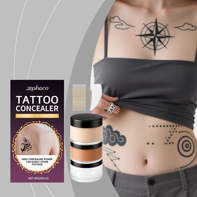 Zephoco Soft Matte Tattoo Concealer Set - Daily coverage for