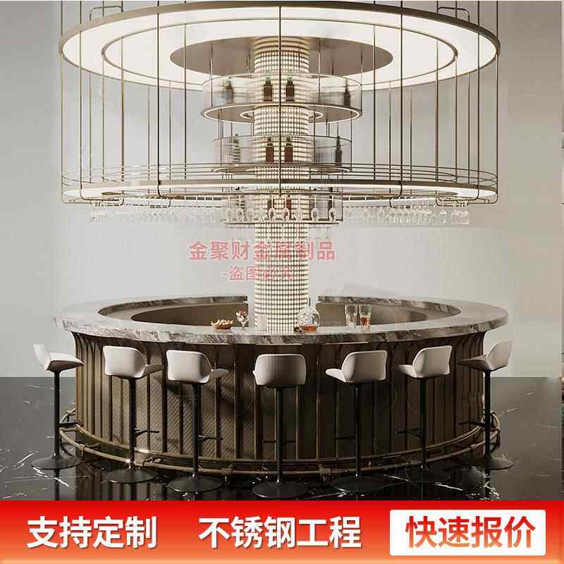 高档悬挂酒展示架架不锈属吧台体吊架展厅博古钢展示一架红酒金置