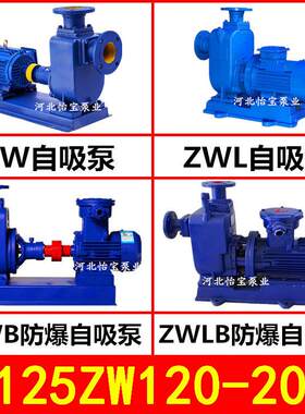 ZW125-120-20不阻塞排污泵卧式污水自吸泵5寸自吸离心泵15KW