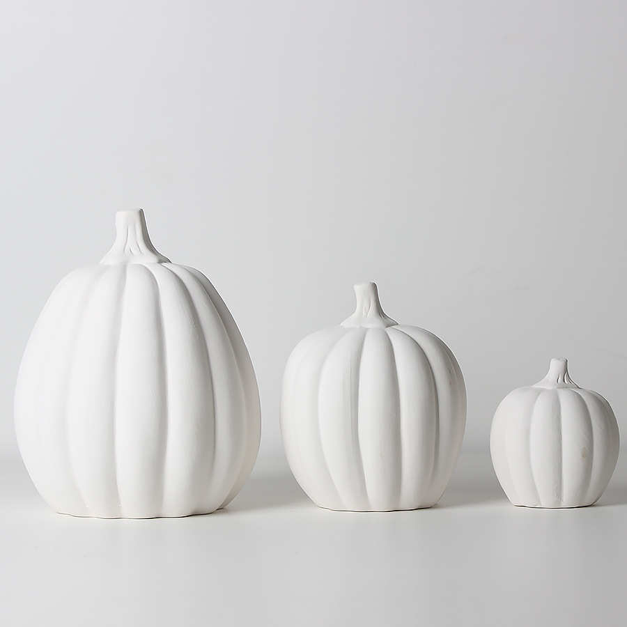 陶瓷家居装饰套装南瓜客厅摆件电视柜彩简约万圣节diy素现代