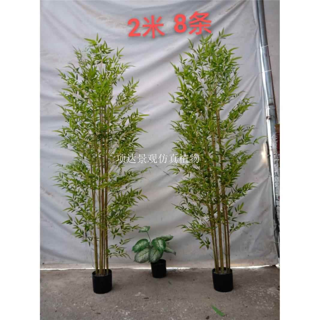 仿真盆竹子景新中式装饰室内外景隔断绿植挡阳7238台假墙竹子造摆