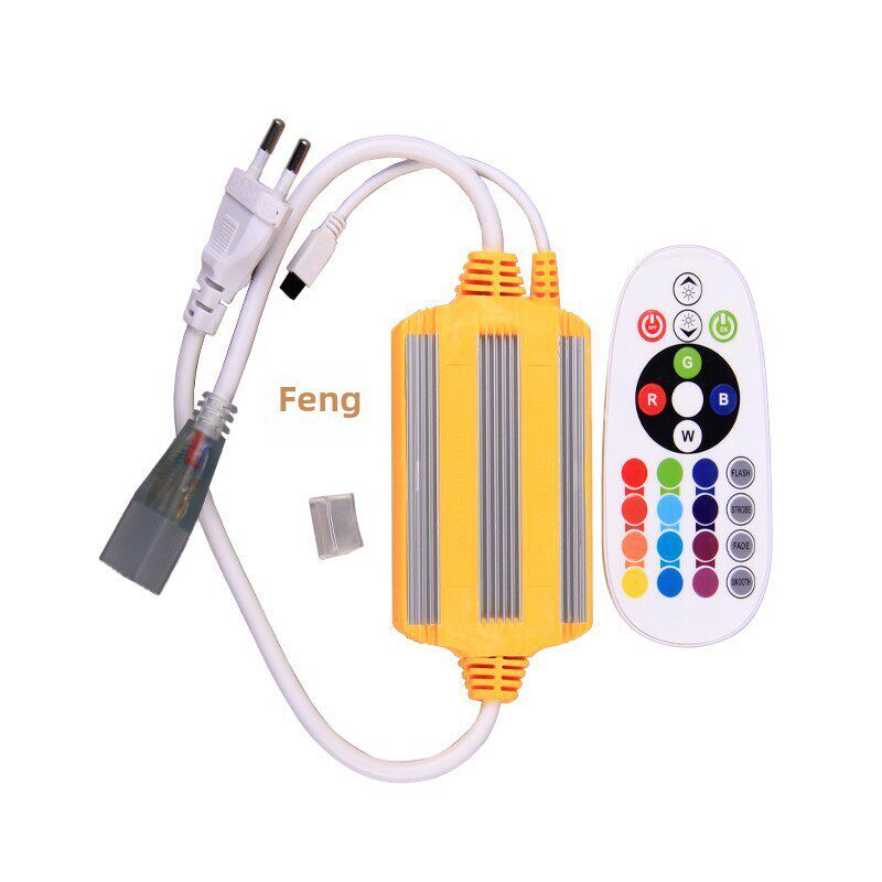 Led5050彩色灯条四线控制器Rgb闪烁梯度微控制电源专用插头连接器