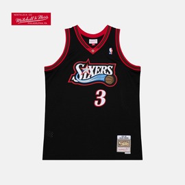 复古球衣sw76人队1997-98赛季，艾弗森黑色客场nba-mitchellness