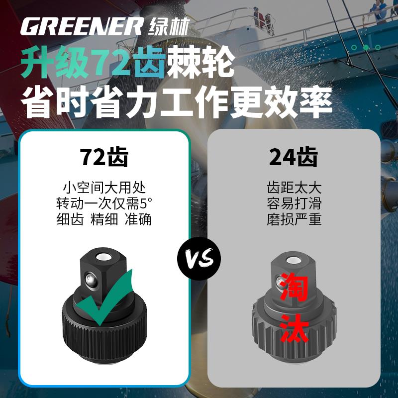 扭绿林【套筒战舰】棘轮套筒扳手角外81六多功组合套装快速力工能