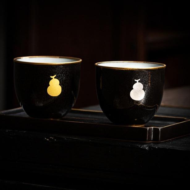 粗陶复古茶杯银光天目福禄对杯陶瓷茶具文创主人个人杯品茗杯单杯