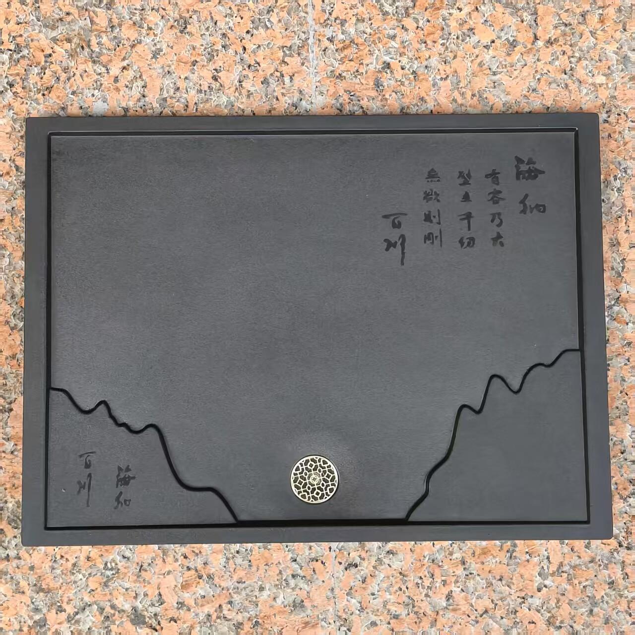 特价人造石茶盘彷乌金石嵌入式尺寸人造板排水茶盘新款家用排水