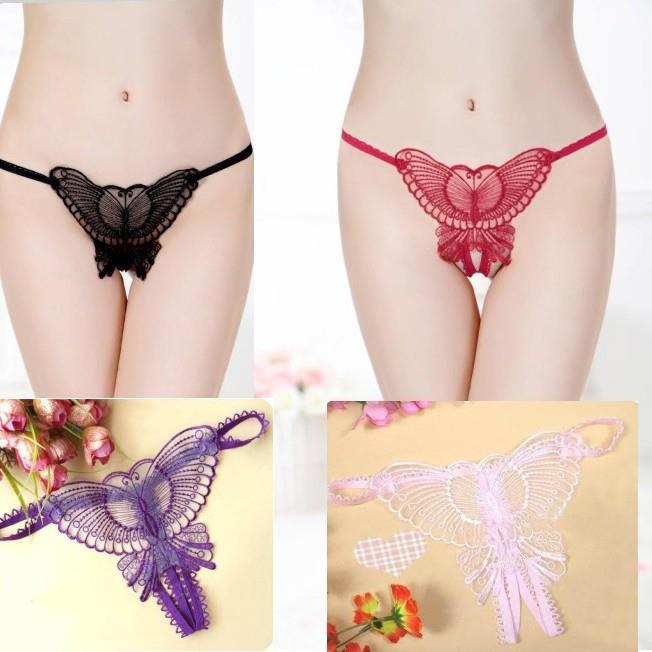 open transparent sexy butterfly womens pants underwear