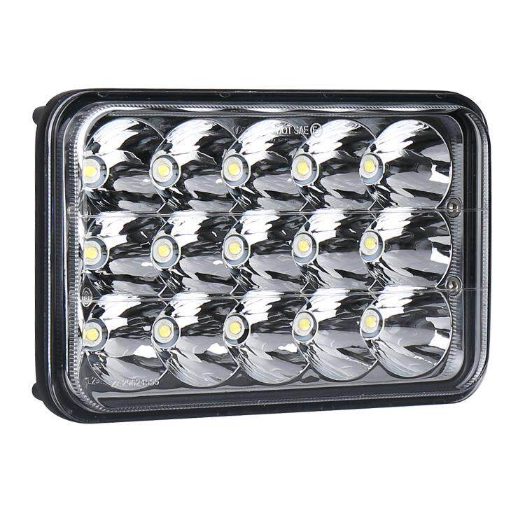 厂家直销5寸LED方灯45W远近光一体4X6 5X6卡车越野车改装前大灯