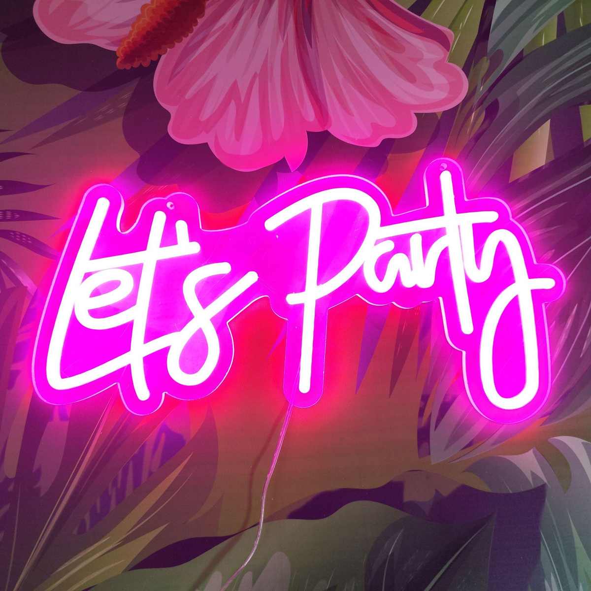 热销 霓虹灯 Let's Party派对婚礼装饰灯发光字母灯牌LED造型灯