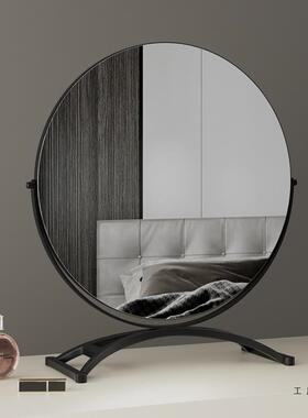 化妆镜台式桌大高清梳号妆折镜叠网面63938红宿舍学生美妆镜子少