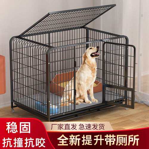 全景宠物别墅室内防咬不锈钢狗笼子猫笼大型中小型犬方管折叠笼子
