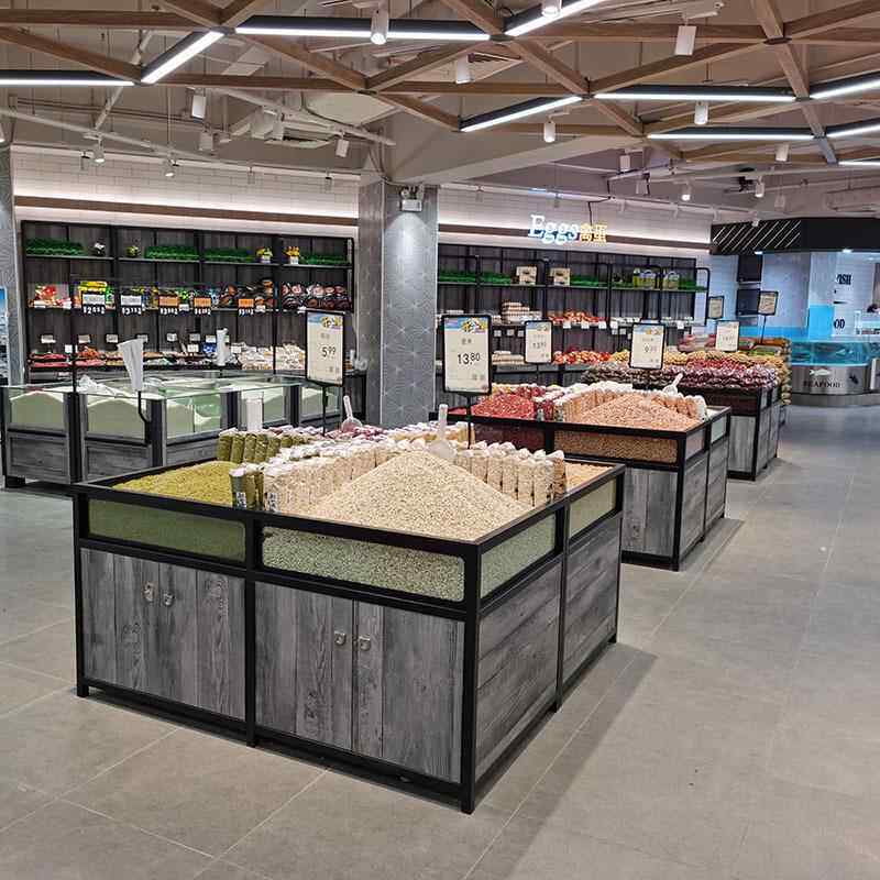 柜商果超木质散装干货零食谷五690杂粮米面干蜜饯称食散品展示架