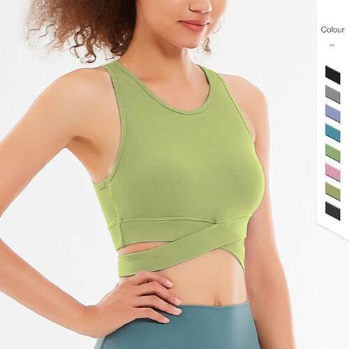 Yoga Fitness Sports Bra Cross Back Yoga Bra with Chest Pads
