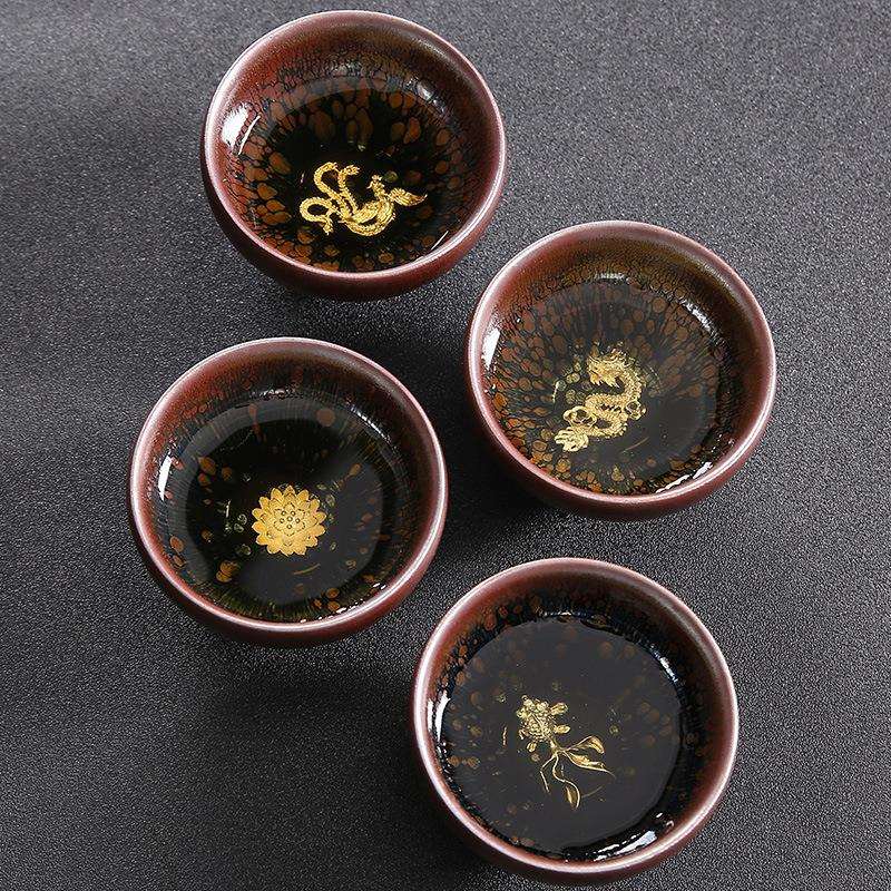 建盏茶杯主人杯百花盏陶瓷大号功夫家用兔毫盏杯茶具天目茶盏单杯