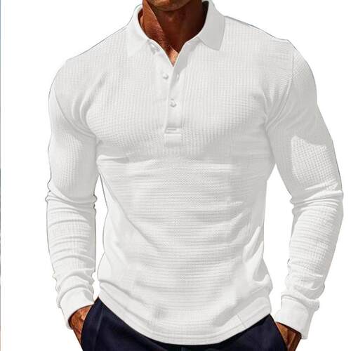 Shirt Casual Knit Fitted Winter Daily Outdoor Mens Fall