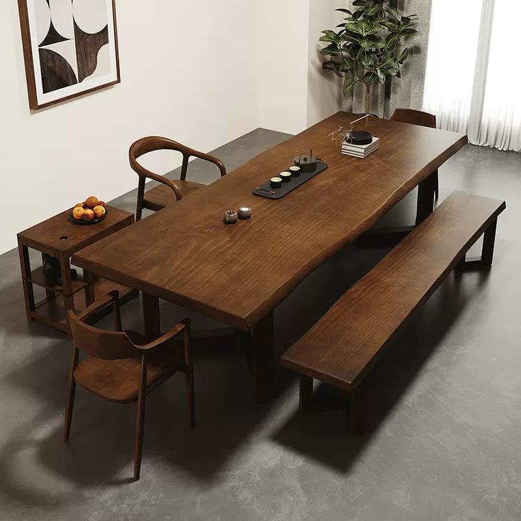 实办木茶TJJ桌家用客厅黑木胡桃色会茶台公茶室客大板茶桌全套