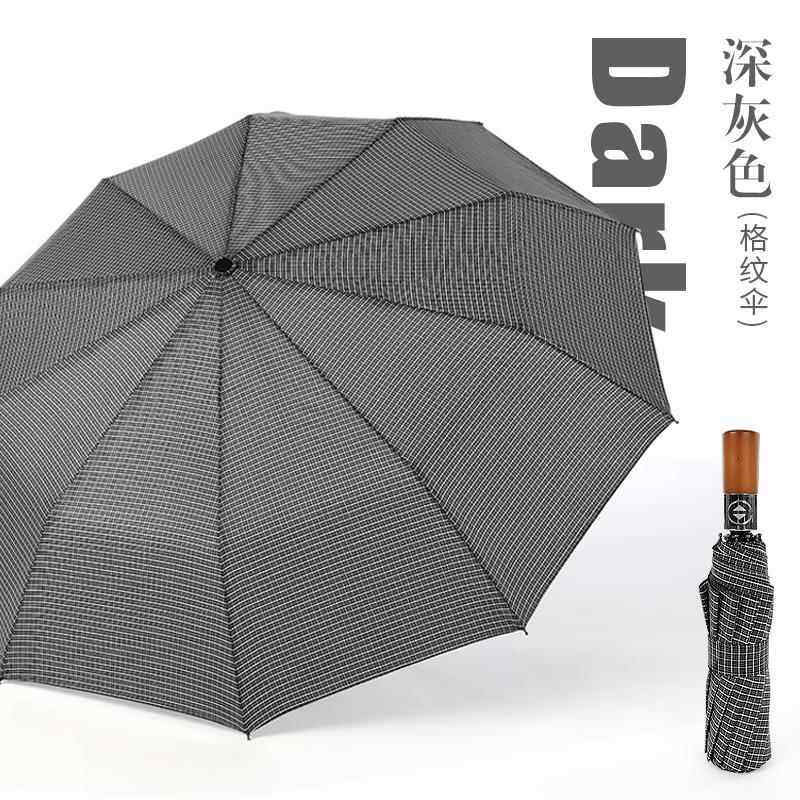 新款十骨防风自全动雨伞叠伞防紫外男女商务复古雨折伞线定制logo
