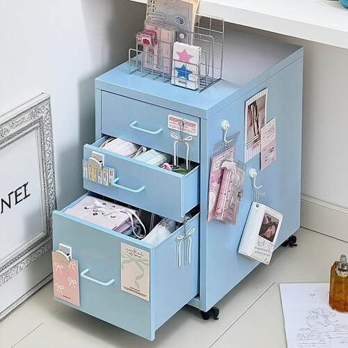 baby蓝桌下收纳书柜移动抽屉式学生宿舍办公桌桌下多层置物书架子