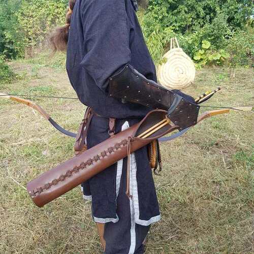 欧洲中世纪文艺复兴战士腰挂PU皮革COSPLAY射箭箭套摄影写真道具