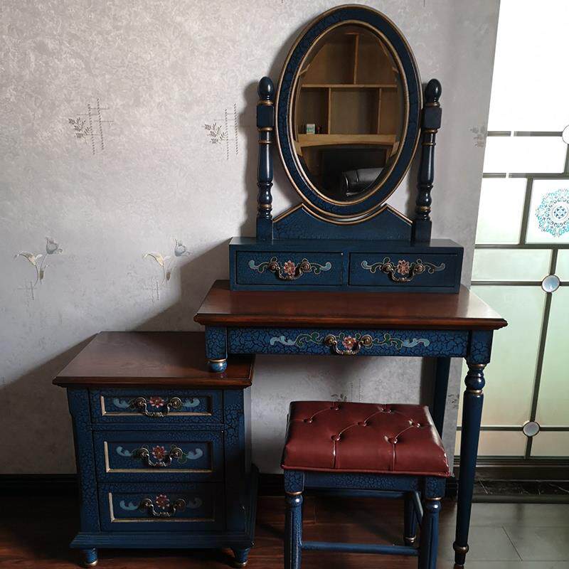 户W柜8梳妆台室简约现代影楼化妆台收纳卧一体小型277美式实木化