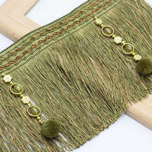 17公分杨梅大龙须流苏排须吊穗窗帘装 饰花边长流苏拼接花边约12米