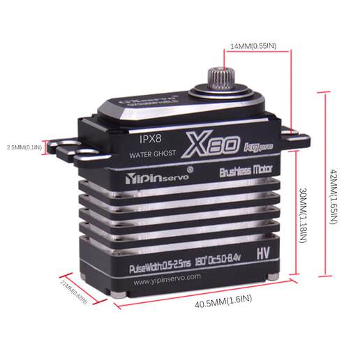 YIPIN级防水数字舵刷机X80KGpr高o无电机大扭FPD工力RC模型车业级