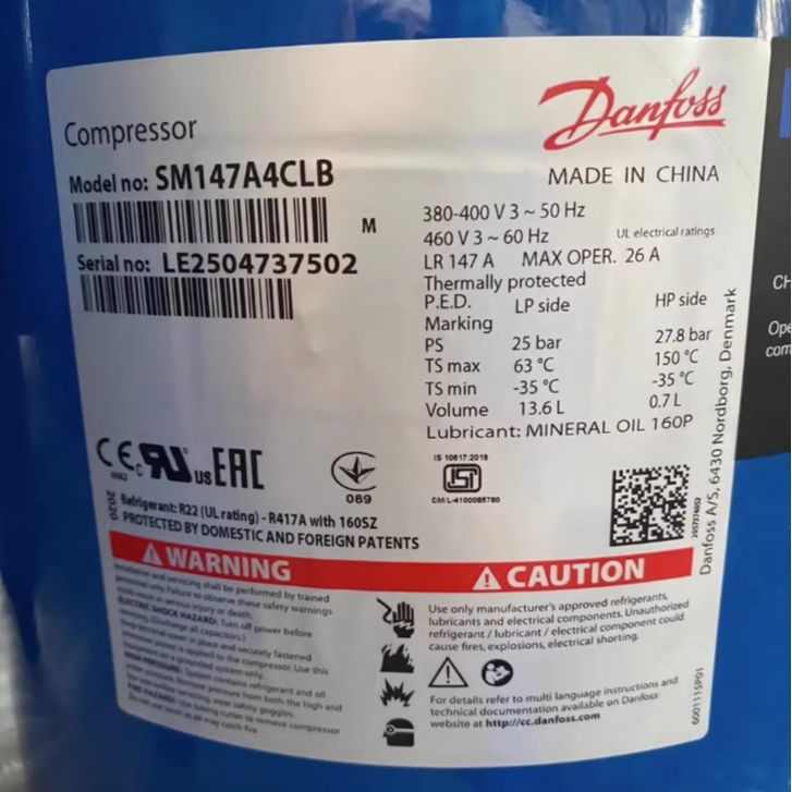 SM147A4ALB SM147A4CLB SZ147A4ALB全新丹佛斯12匹制冷压缩机R22