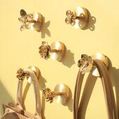 北欧创意花朵黄铜挂衣钩进门玄关墙上壁挂入户门帽衣服挂钩免打孔