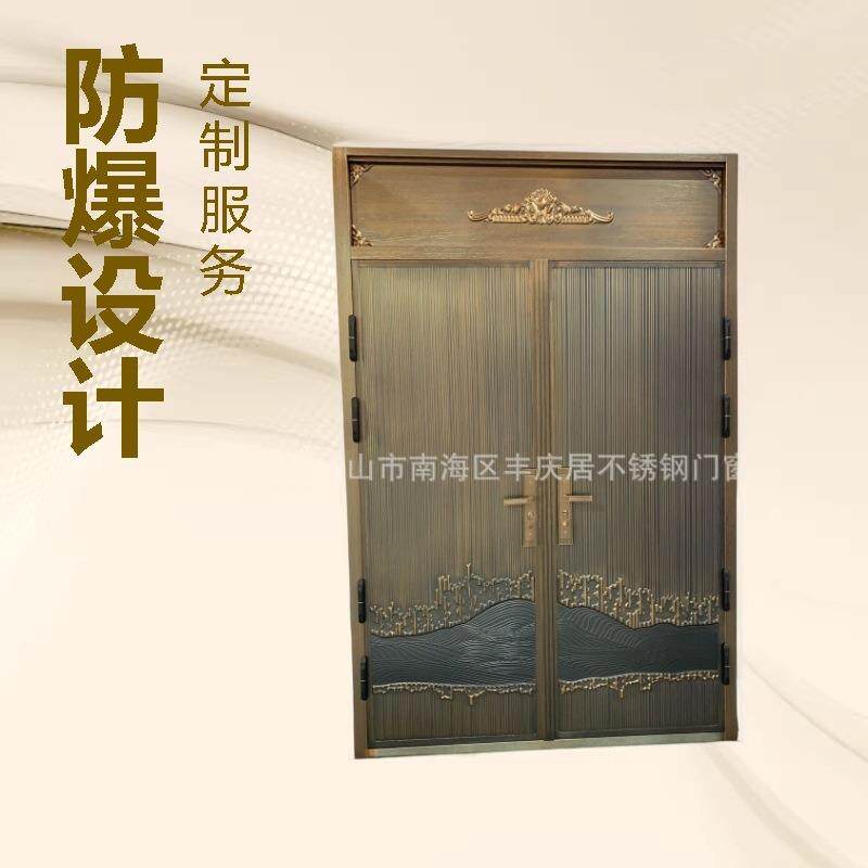 农村别墅大门对开门铸铝门铝合金玻璃大门四开家用乡村门单门