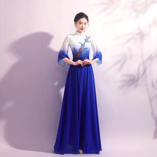 正品生舞修身合唱服中风团体演出服红歌红梅赞大合唱台演出女服国
