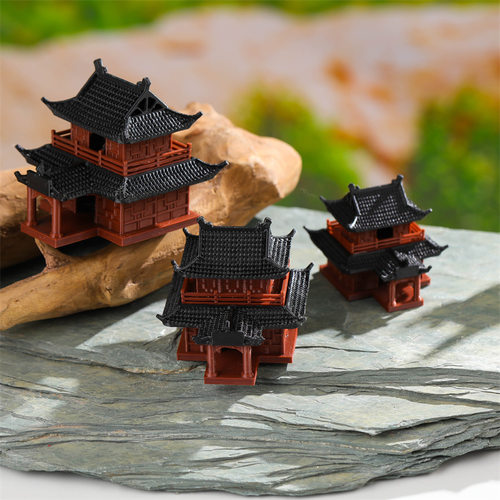 古建筑古风客栈摆件摆件盆景装饰