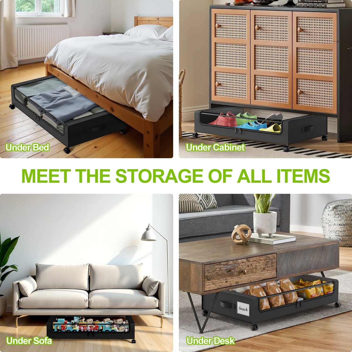 箱袋床下收纳袋防尘箱物万向收纳物收纳床底可折叠储带床下储轮