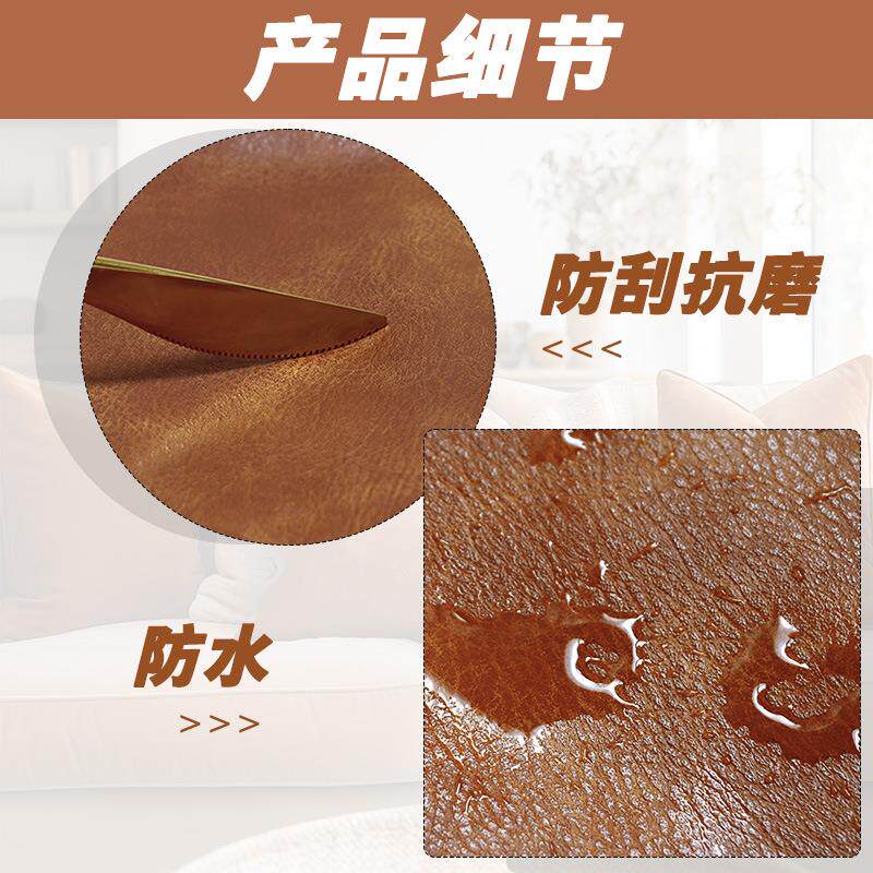 防刮蹭皮革抱枕套棕色抱枕沙发腰枕靠枕干邑棕色美式抱枕PU人造革