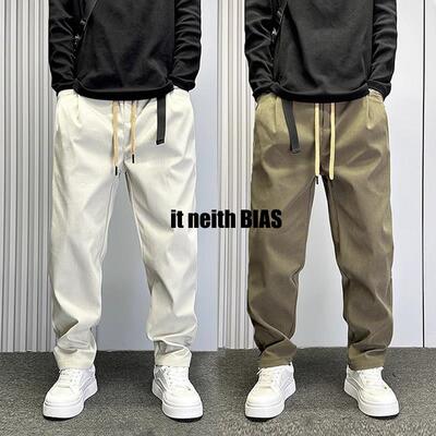 it neith BIAS休闲裤男春夏款宽松百搭哈伦裤子痞帅工装直筒韩版