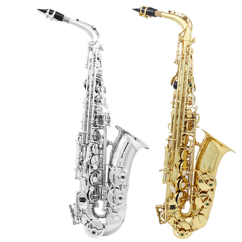 中音萨克斯降调黄铜管体手工雕花白贝壳萨克斯风乐器定制