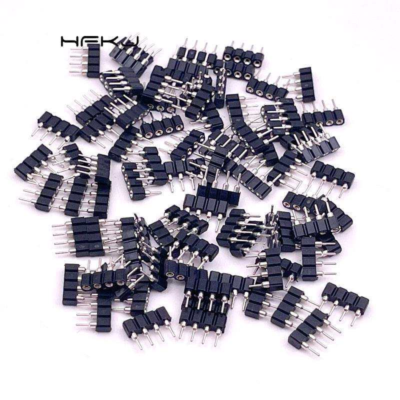 厂家2.54mm间距1*4P圆孔排母LED专用连接器RGB灯条连接器4p母