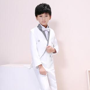 正品儿童红色服男童燕尾服男孩主持服婚礼礼魔术指挥钢琴演出版黑