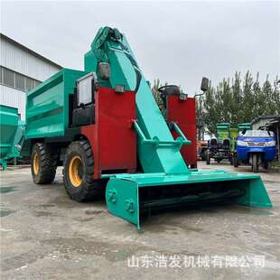 自卸粪斗柴油款清粪车大容量四轮行走式铲粪车养殖棚内污粪清扫车