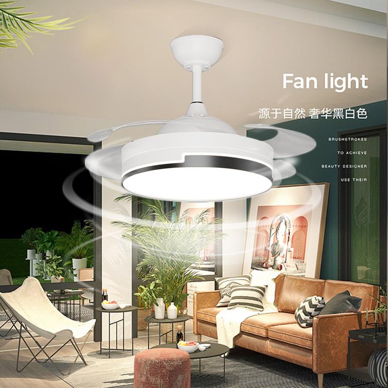 隐形饭厅吊扇灯吊扇灯吸顶家用客厅饭厅卧室大风力智能遥控吊扇灯