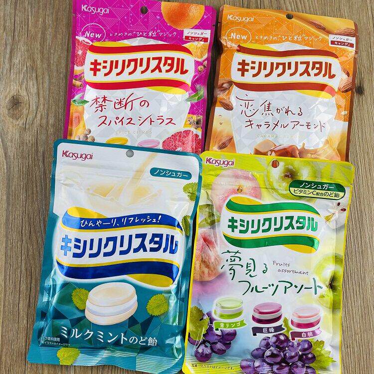 日本 零食KASUGAI春日井润喉糖3种水果什锦硬糖草莓葡萄味喜糖