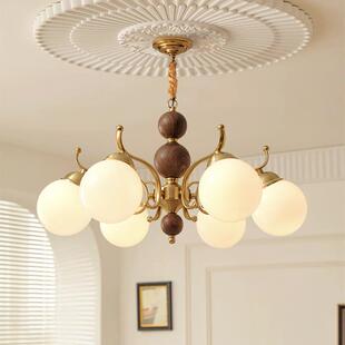 新中式 复古璃餐厅灯中古卧书房护眼玻 客厅魔豆吊jruixin8灯美风式