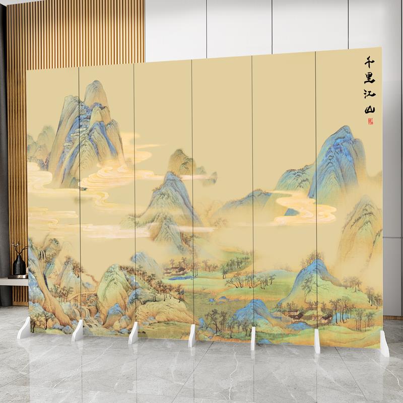 新中式家用屏风隔断屏障玄关背景墙房间卧室入户办公室简易墙板