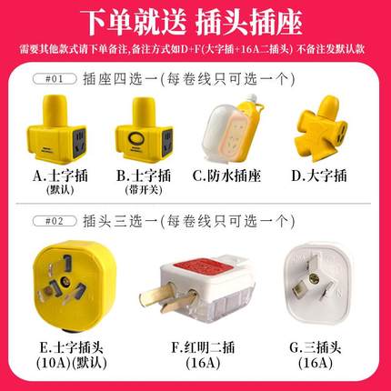 户外二芯2.5/4/6平方电线带插头电缆线国标护套线软线防冻电源线