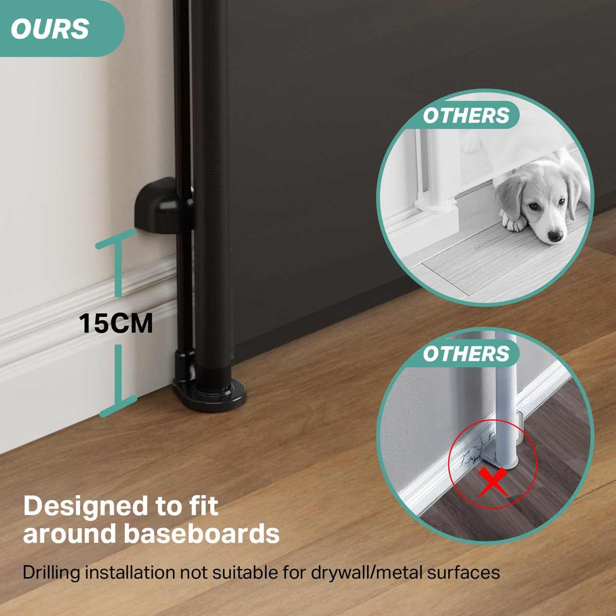 宠物伸缩门栏儿童栅栏安全围栏网布防护栏室内家用拉伸栏杆
