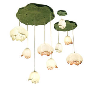 创意新中式 禅意荷花吊灯客厅餐厅茶室楼梯间莲花灯具灯饰