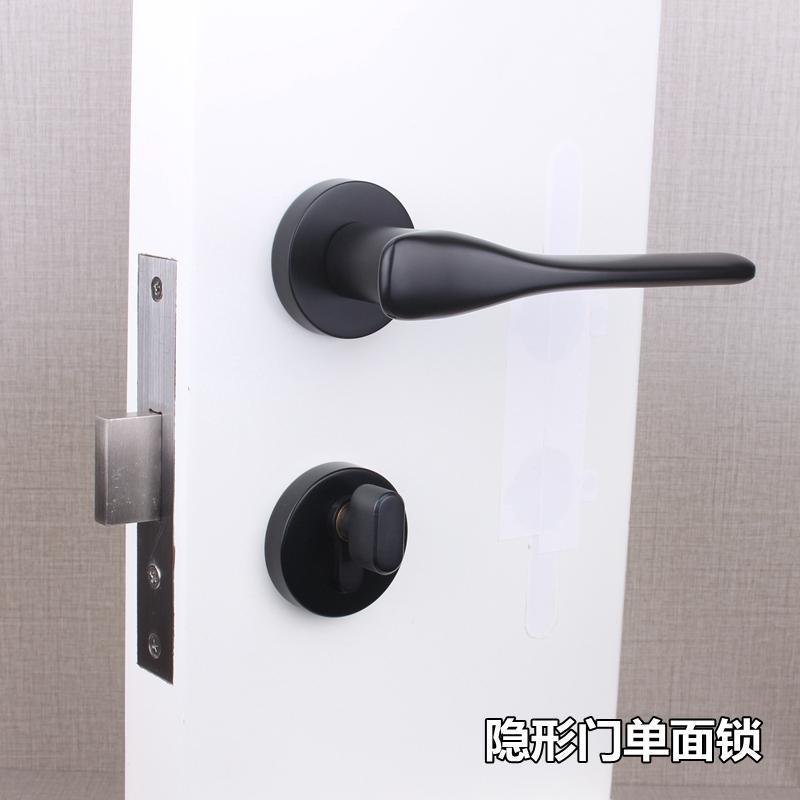 新款隐形门锁灰黑色单面锁暗门锁单边锁隐蔽门背景墙现代简约风格