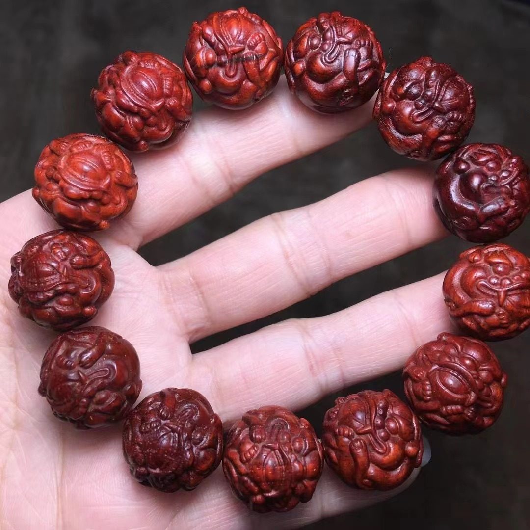 【貔貅】小叶紫檀1.8精雕佛珠文玩手串念珠手链情侣趣味收藏送礼